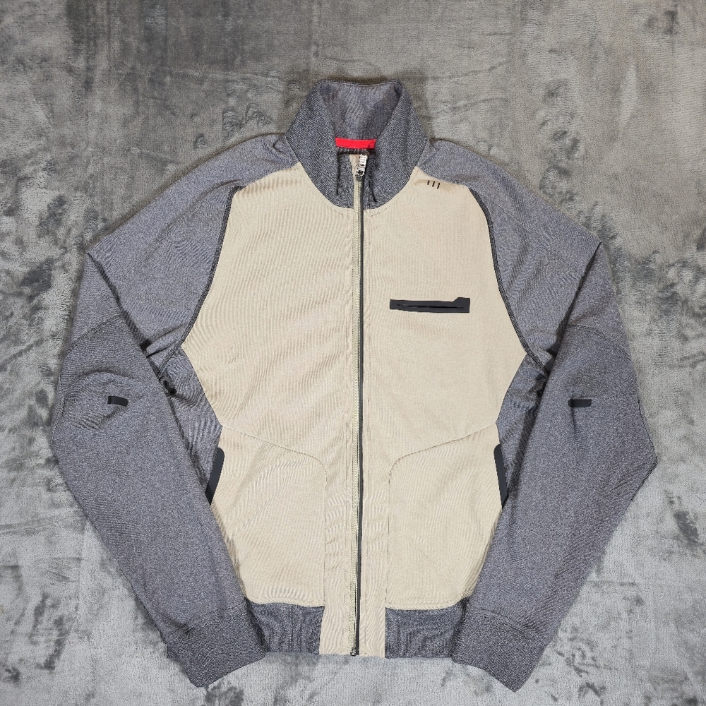 Lululemon Training Jacket Heathered Dark Slate Heathered Mojave Tan Size Medium